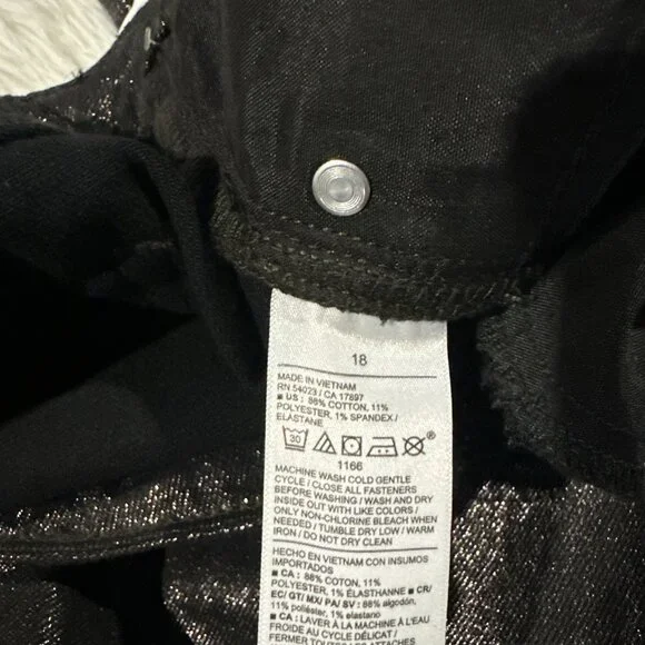 Old Navy 18 NWT OG Loose fit high rise black shimmer jeans stretch - Picture 4 of 12